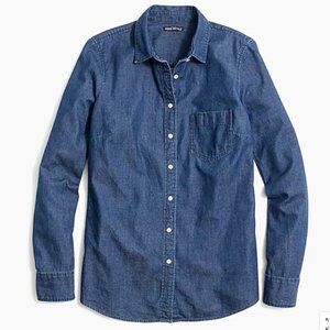 J. Crew Dark Wash Denim Shirt Size Large